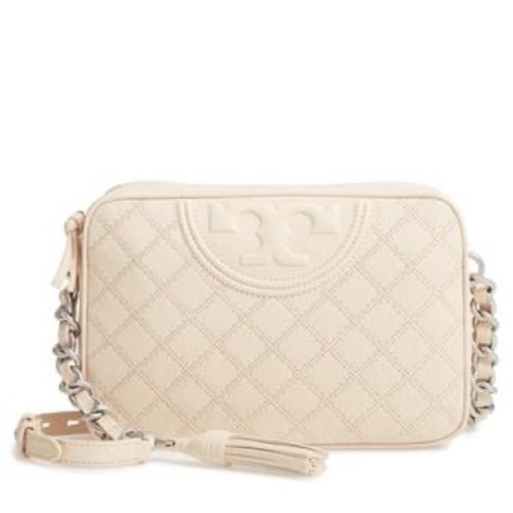 Rory Burch Fleming Leather Crossbody - Ivory